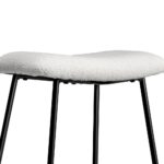 Oikiture Bar Stools Kitchen Metal Stool Chairs Dining Chair Exclusive White x2 - Image 3