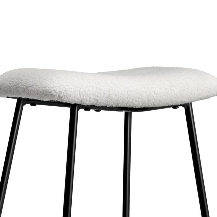 Oikiture Bar Stools Kitchen Metal Stool Chairs Dining Chair Exclusive White x2 - Image 3