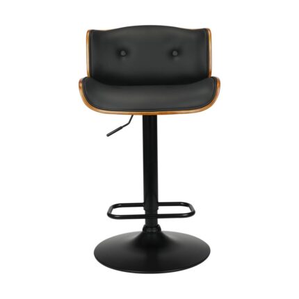 Oikiture Bar Stools  Swivel Chair Kitchen Gas Lift Wooden Chairs Leather x1