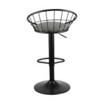 Oikiture 2x Bar Stools Gas Lift Metal Bar Stool Kitchen Chairs Grey Fabric Black - Image 2