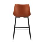 Oikiture Bar Stools Metal Bar Stool Kitchen Dining Chairs PU Leather Brown x2 - Image 7