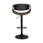 Oikiture Bar Stools  Swivel Chair Kitchen Gas Lift Wooden Bar Stool Leather x1