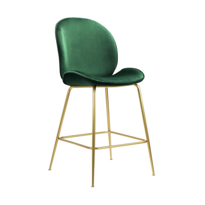 Oikiture Bar Stools Kitchen Stool Chairs Barstool Dining Chair Velvet Metal x2 - Image 4