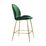 Oikiture Bar Stools Kitchen Stool Chairs Barstool Dining Chair Velvet Metal x2 - Image 2
