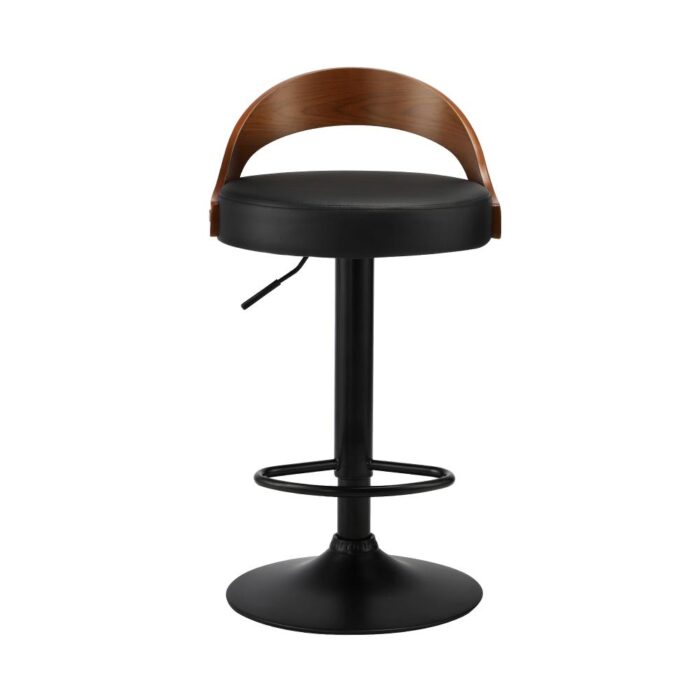 Oikiture Bar Stools Gas Lift Swivel Padded Seat x2 - Image 2