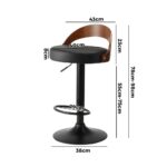 Oikiture Bar Stools Gas Lift Swivel Padded Seat x2 - Image 3