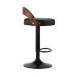 Oikiture Bar Stools Gas Lift Swivel Padded Seat x2 - Image 4