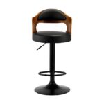 Oikiture Bar Stools Swivel Gas Lift Metal Leather x2 - Image 6