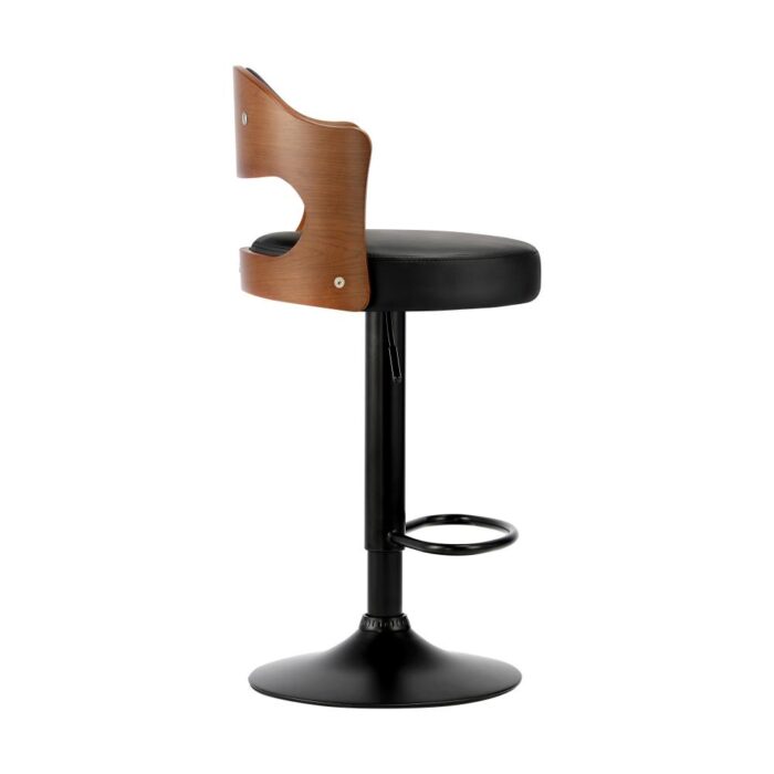 Oikiture Bar Stools Swivel Gas Lift Metal Leather x2 - Image 5