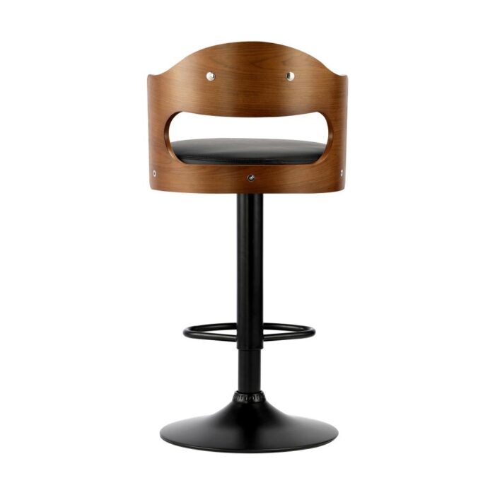 Oikiture Bar Stools Swivel Gas Lift Metal Leather x2 - Image 4