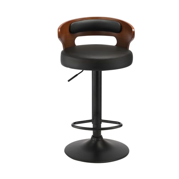 Oikiture 2x Bar Stools with Gas Lift Swivel Black - Image 3