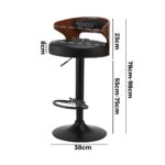 Oikiture 2x Bar Stools with Gas Lift Swivel Black - Image 2