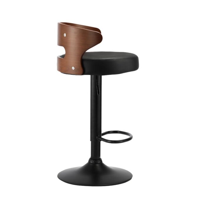 Oikiture 2x Bar Stools with Gas Lift Swivel Black - Image 6