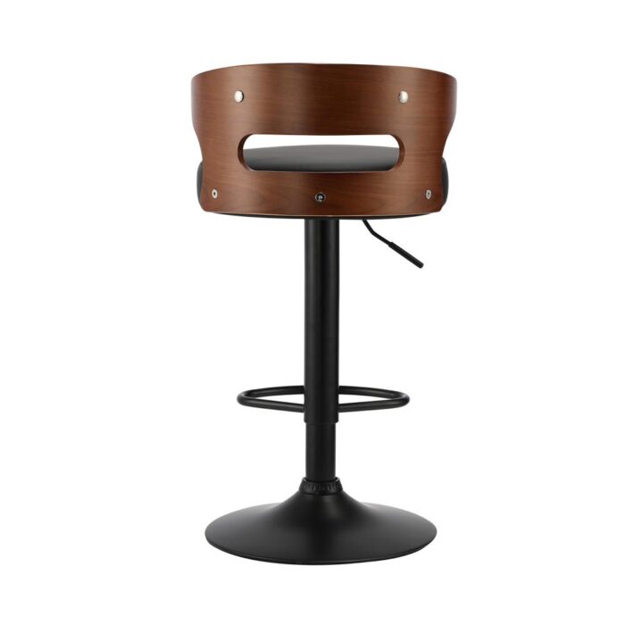Oikiture 2x Bar Stools with Gas Lift Swivel Black - Image 4