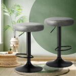 Oikiture Bar Stools Gas Lift PU leather Seat x2 - Image 6