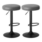 Oikiture Bar Stools Gas Lift PU leather Seat x2