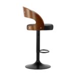 Oikiture 2x Kitchen Bar Stools Gas Lift Wooden Stool Metal Chairs Swivel Black - Image 3