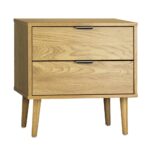 Oikiture Bedside Tables Side Table 2 Drawers Bedroom Furniture Storage Cabinet - Image 5