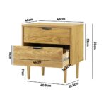 Oikiture Bedside Tables Side Table 2 Drawers Bedroom Furniture Storage Cabinet - Image 6