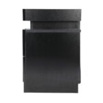 Oikiture Bedside Table RGB LED 2 Drawers Black - Image 5