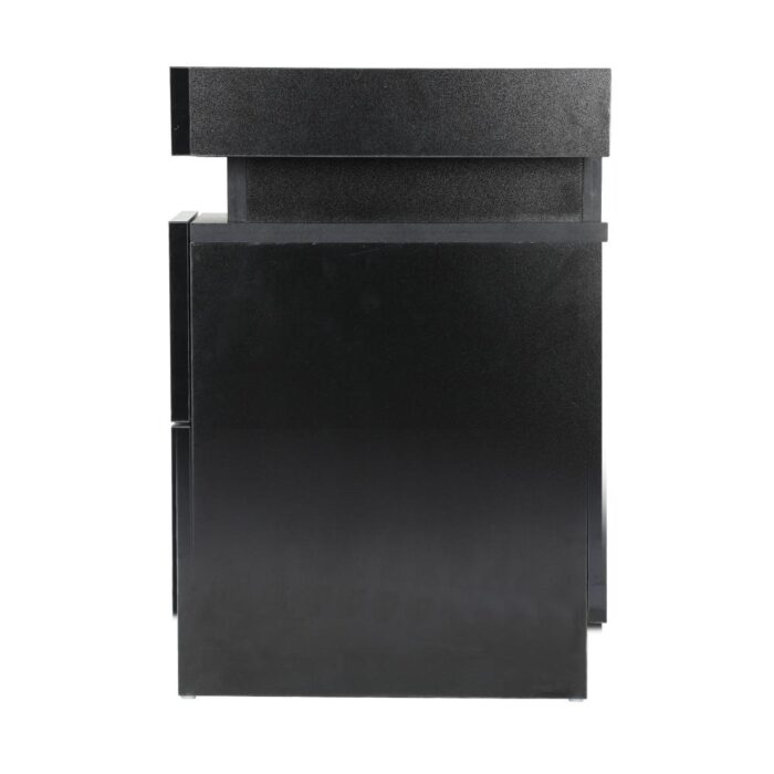 Oikiture Bedside Table RGB LED 2 Drawers Black - Image 5