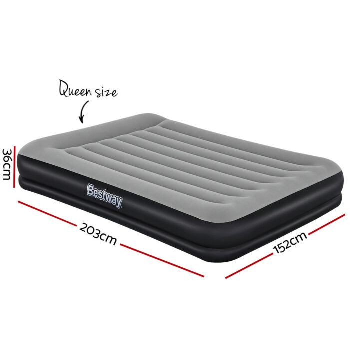 Bestway Air Bed Beds Mattress Premium Inflatable Built-in Pump Queen Size - Image 2