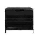 Artiss Shoe Cabinet Bench Shoes Storage Rack Organiser Shelf Black 15 Pairs - Image 3