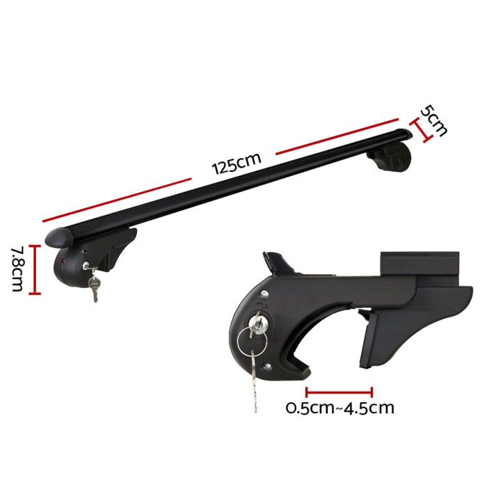 Universal Car Roof Racks Pod Aluminium Cross Bars Adjustable 108cm Black - Image 2