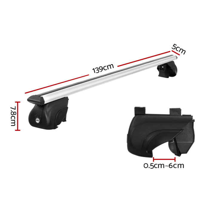 Universal Car Roof Racks Pod Aluminium Cross Bars Upgraded Holder 126cm Silver - Image 2