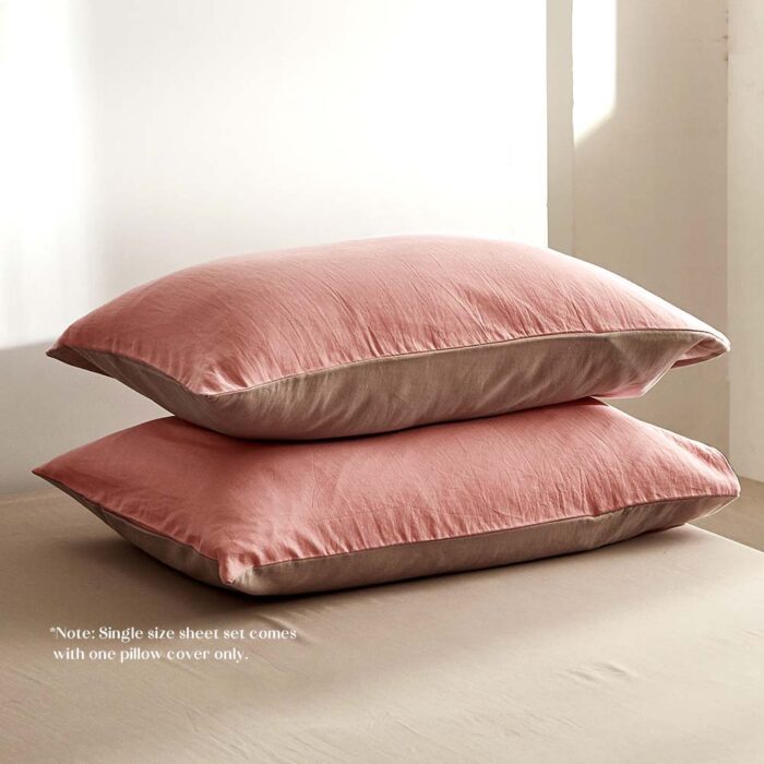 Cosy Club Cotton Cover Quilt Cover Set Blush Beige Single - Image 3