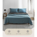 Cosy Club Cotton Bed Sheets Set Blue Grey Cover Double - Image 3