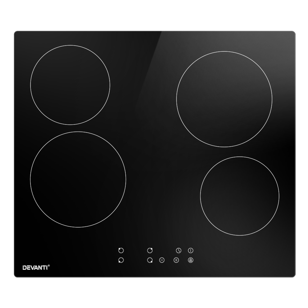 CCT-B-4E-4Z-TOUCH-BK-00 Devanti Electric Ceramic Cooktop 60cm Touch Control - Image 1