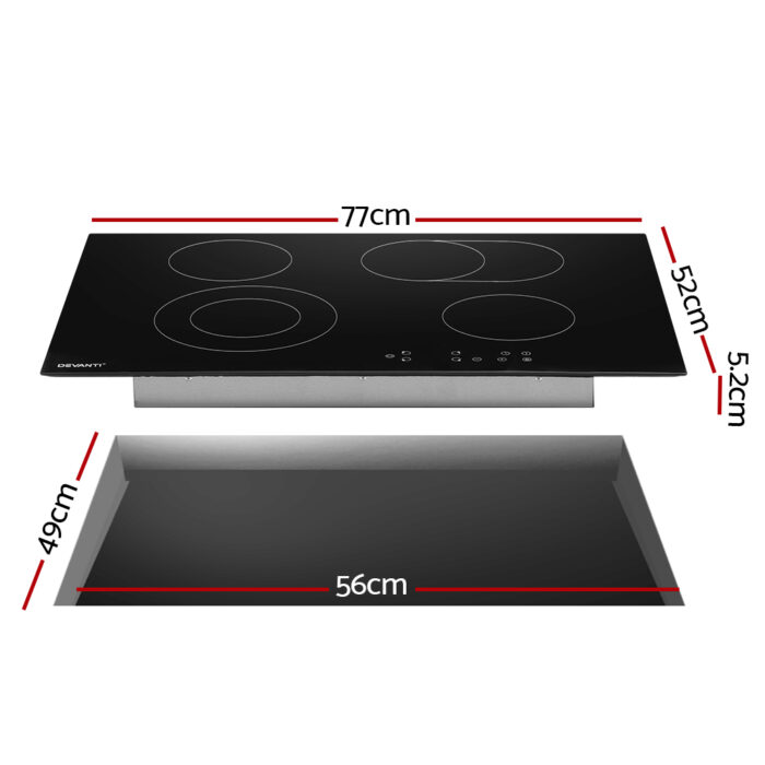 Devanti Electric Ceramic Cooktop 77cm - Image 2