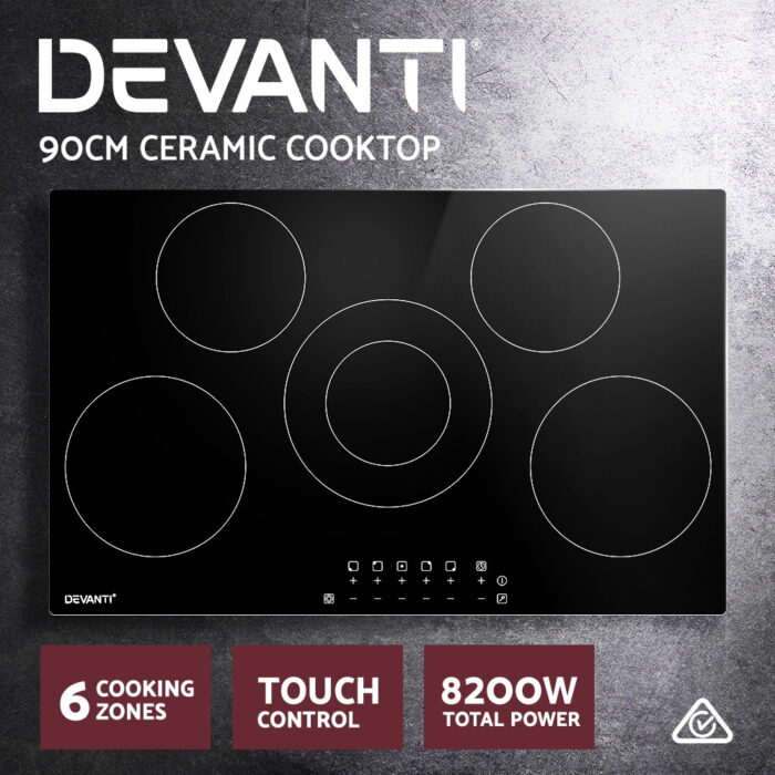 Devanti Electric Ceramic Cooktop 90cm - Image 3