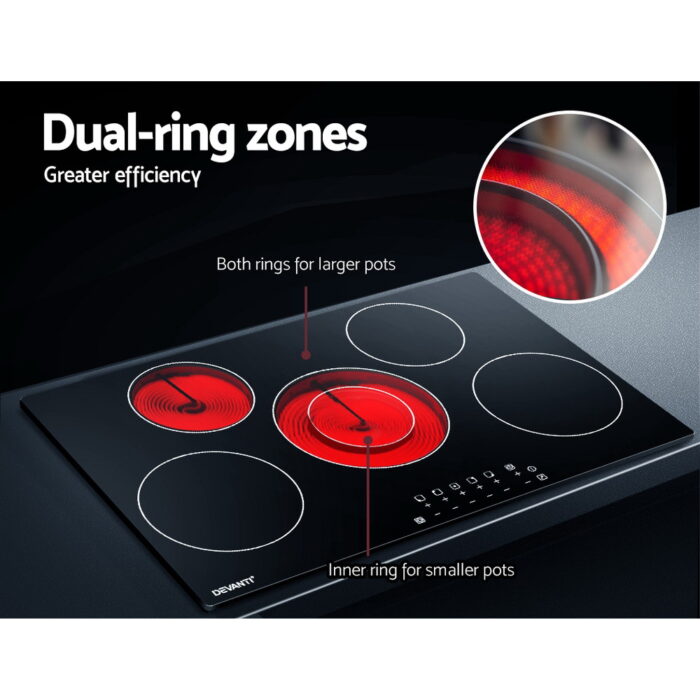 Devanti Electric Ceramic Cooktop 90cm - Image 4