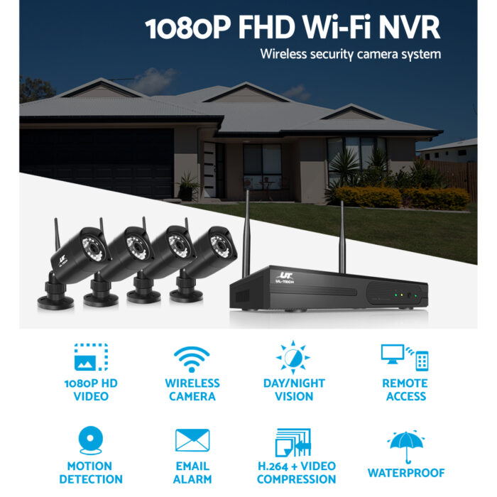 UL-tech CCTV Wireless Security Camera System 8CH Home Outdoor WIFI 4 Square Cameras Kit 1TB - Image 4