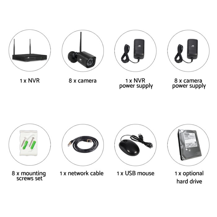 UL-tech CCTV Wireless Security Camera System 8CH Home Outdoor WIFI 8 Square Cameras Kit 1TB - Image 3