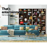 Artiss Bookshelf CD Storage Rack - BERT Brown - Image 3