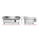 Devanti Commercial Electric Griddle 55cm BBQ Grill Plate 3000W - Image 2