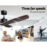 Devanti 52'' Ceiling Fan AC Motor 3 Blades w/Remote - Dark Wood - Image 3