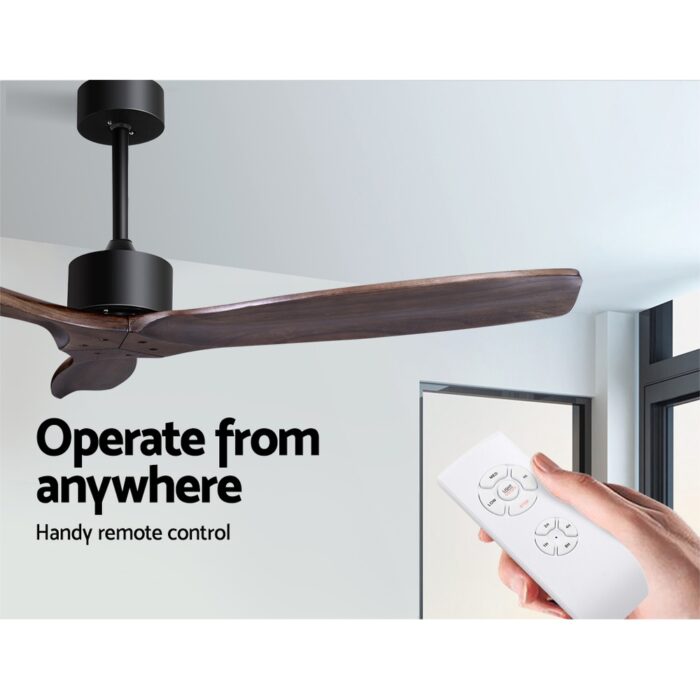 Devanti 52'' Ceiling Fan AC Motor 3 Blades w/Remote - Dark Wood - Image 4