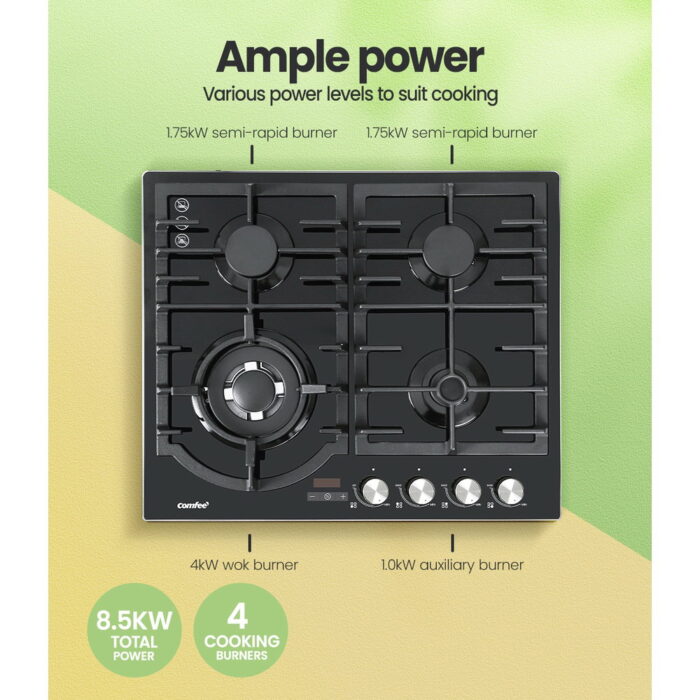 Comfee 60cm Gas Cooktop Stove 4 Burner Cooker - Image 4