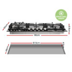 Comfee Gas Cooktop 5 Burner Kitchen Gas Hob Cook Top Trivets Stove Black NG LPG - Image 2