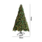 Mazam Christmas Tree 2.1M 7FT Xmas Decorations Green w/ LED Light and Pine Cones - Image 3