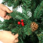 Mazam Christmas Tree 2.1M 7FT Xmas Decorations Green w/ LED Light and Pine Cones - Image 4