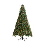 Mazam Christmas Tree 2.4M 8FT Xmas Decorations Green w/ LED Light and Pine Cones