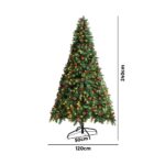 Mazam Christmas Tree 2.4M 8FT Xmas Decorations Green w/ LED Light and Pine Cones - Image 3
