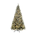 Mazam Christmas Tree 2.1M 7FT Snow Flocked Green with LED