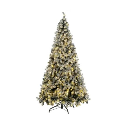 Mazam Christmas Tree 2.4M 8FT Snow Flocked Green with LED