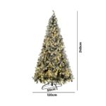 Mazam Christmas Tree 2.4M 8FT Snow Flocked Green with LED - Image 3